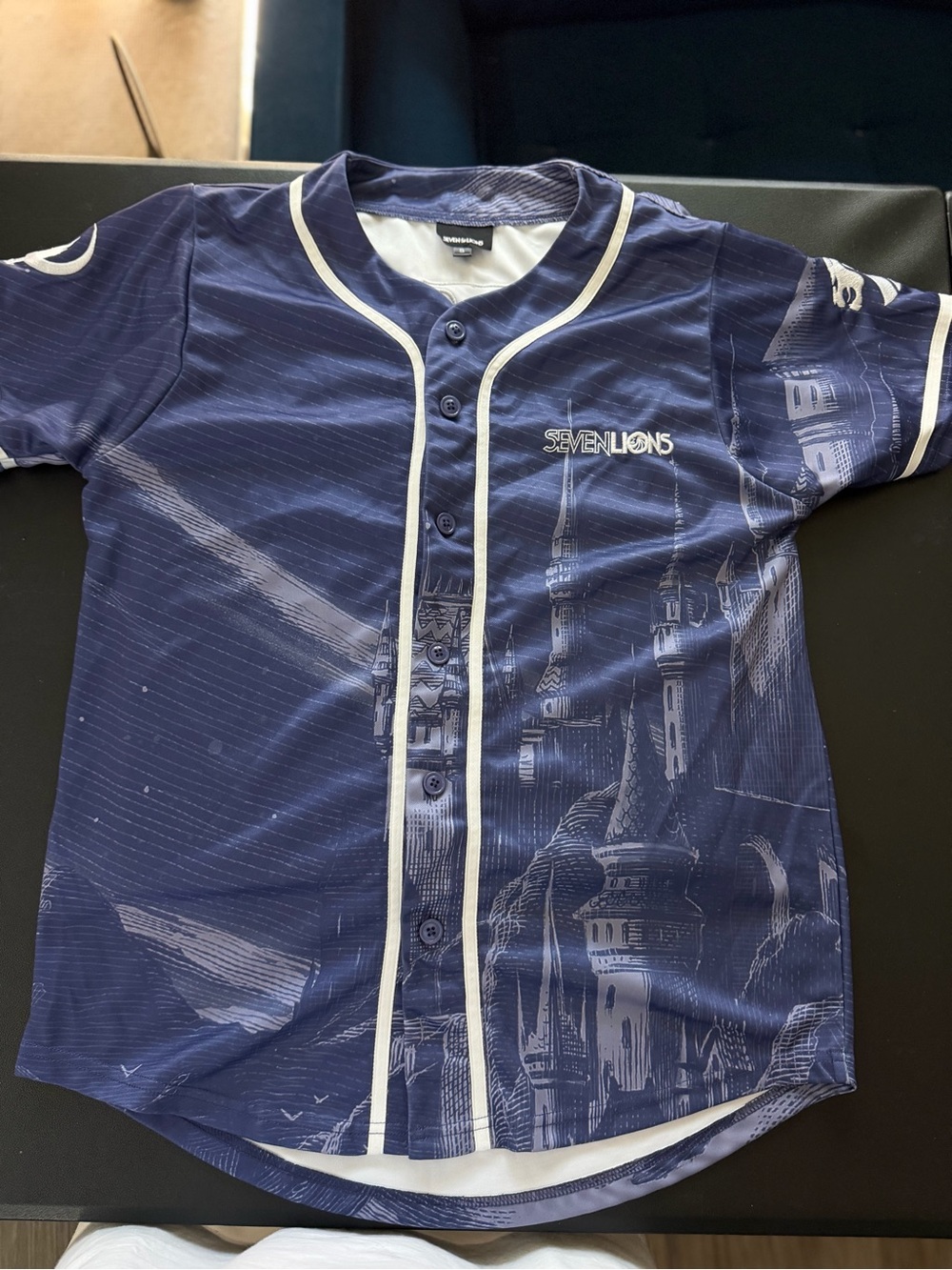 Men's Navy Button-Front Baseball Jersey